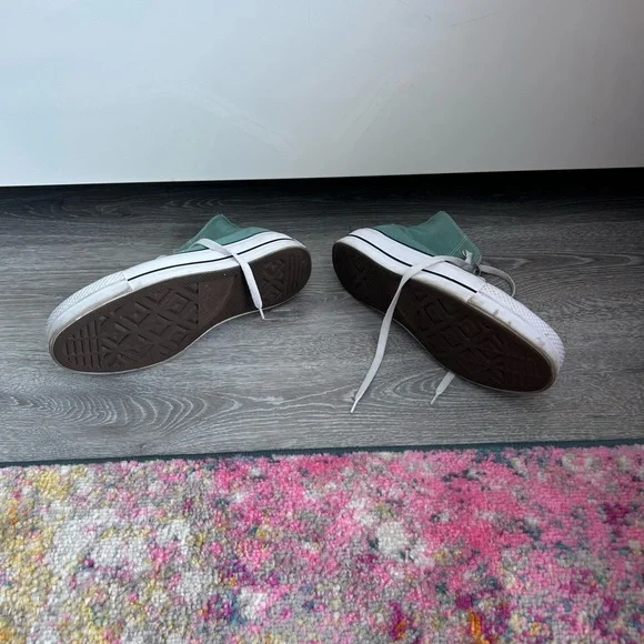 Converse Green and White High-Top Sneakers - Picture 4 of 4